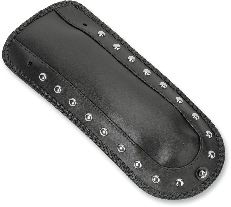 Mustang Seats Studded Fender Bib for Solo Seat for 2000-2003,2005-2017 Harley-Davidson Softail Black| Chrome
