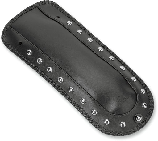 Mustang Seats Studded Fender Bib for Solo Seat for 2000-2003,2005-2017 Harley-Davidson Softail Black| Chrome