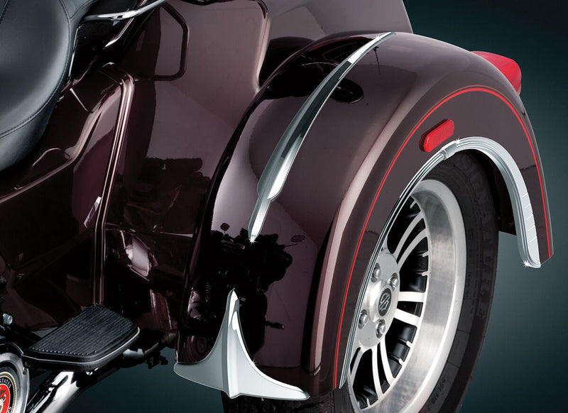 Kuryakyn Leading Edge Rear Fender Accents In Chrome For Harley-Davidson 2009-2023 Trike Models