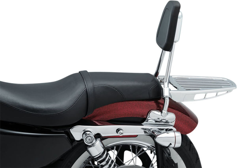 Kuryakyn All In One Sissy Bar Kit In Chrome 17 Inch Tall For Harley-Davidson 2004-2021 Sportster Models (Except &