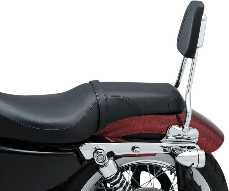 Kuryakyn All In One Sissy Bar Kit In Chrome 17 Inch Tall For Harley-Davidson 2004-2021 Sportster Models (Except &