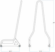 Biltwell Chrome Exfil Sissy Bar for 2006-2017 Harley-Davidson Dyna Motorcycles