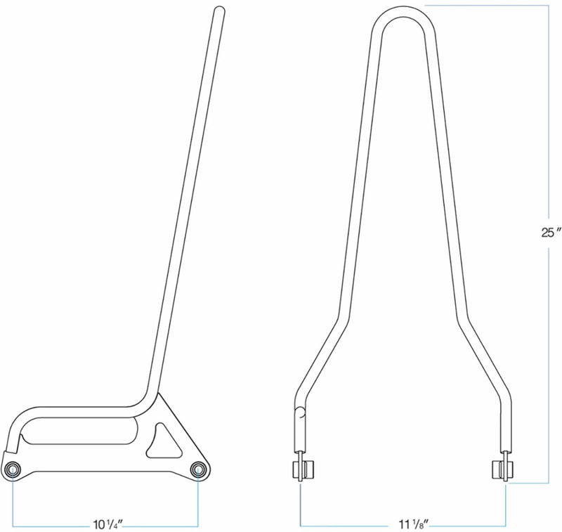 Biltwell Chrome Exfil Sissy Bar for 2006-2017 Harley-Davidson Dyna Motorcycles