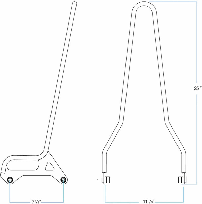 Biltwell Chrome Exfil Sissy Bar for 2007-2022 Harley-Davidson Sportster Motorcycles