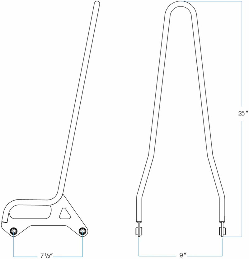 Biltwell Chrome Exfil Sissy Bar for 1996-2003 Harley-Davidson Sportster Motorcycles