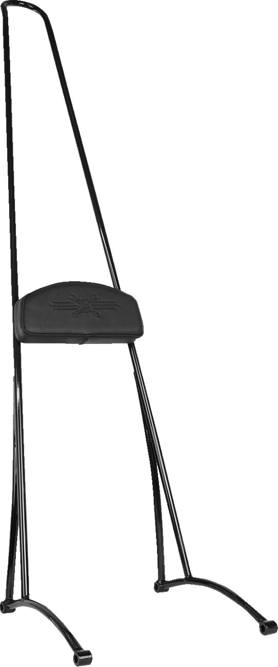 Burly Brand Stupid Tall Sissy Bar With Pad In Gloss Black Powder Coat For Harley-Davidson 2006-2017 Dyna Models