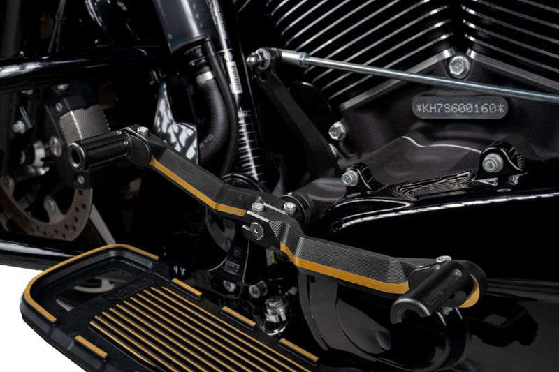 Drag Specialties Heel/Toe Shifter Designed by Gilles for 2017-2025 Harley-Davidson Shift Lever Anodised Black CNC Billet Aluminium #RCT-B007-BDG