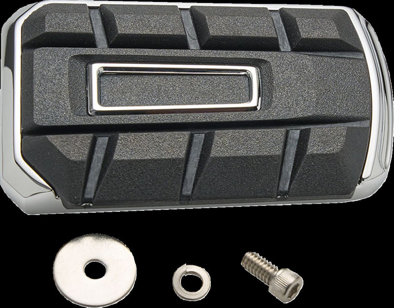 Ciro Chicane™ Brake Lever Pad for 1996, 1999-2025 Harley-Davidson Black Chrome Rear Aluminium EPDM Rubber