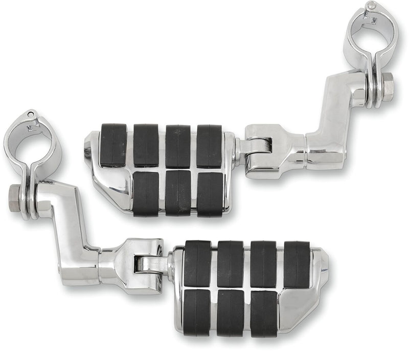 Kuryakyn Dually ISO-Pegs With Offset & 1 1/4 Inch Magnum Quick Clamps In Chrome #KUR7993