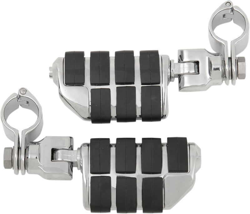 Kuryakyn Dually ISO-Pegs With Mounts & 1 1/4 Inch Magnum Quick Clamps In Chrome #KUR7992