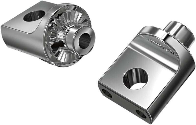 Kuryakyn Non-Pivoting Splined Male Mount Adaptors For Harley-Davidson Models In Chrome (Pair) #KUR8883