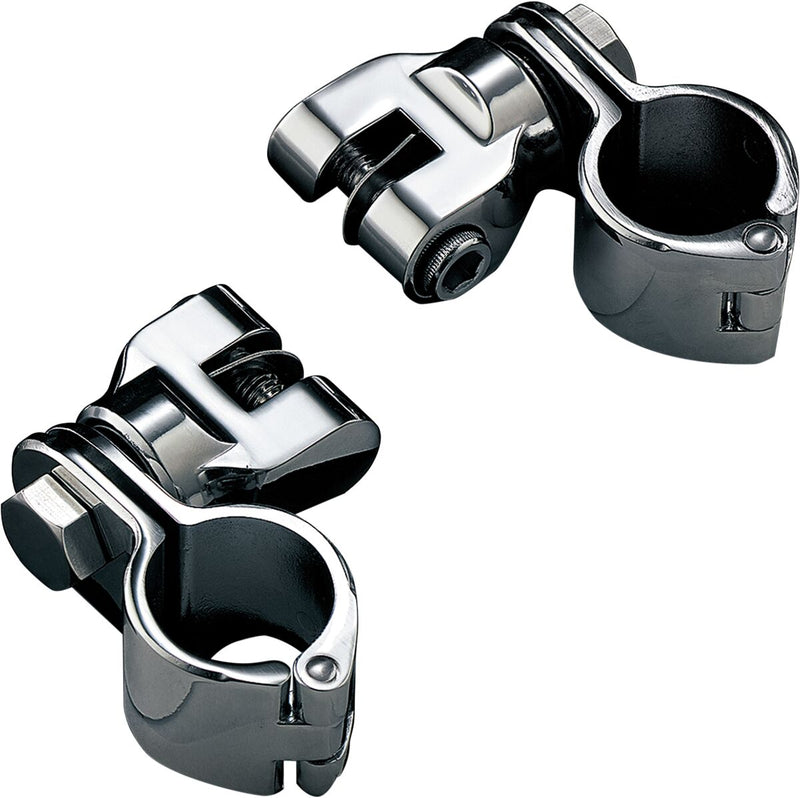 Kuryakyn Peg Mounts With 1-1/4 Inch Magnum Quick Clamps In Chrome (Pair) #KUR7944