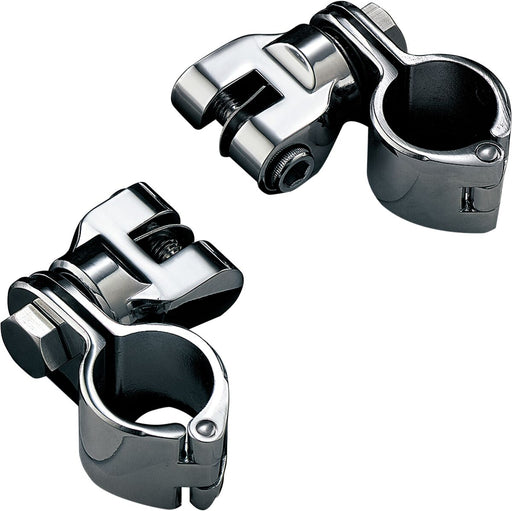 Kuryakyn Peg Mounts With 1-1/4 Inch Magnum Quick Clamps In Chrome (Pair)