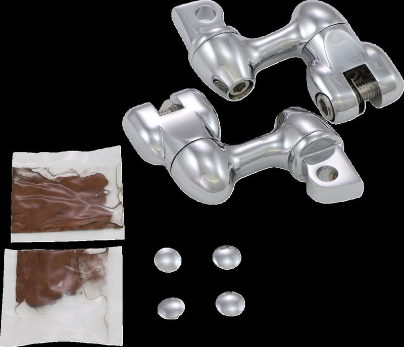 Kuryakyn 2 Inch Adjustable Lockable Offsets With Male Mount Adaptors In Chrome (Pair) #KUR4556