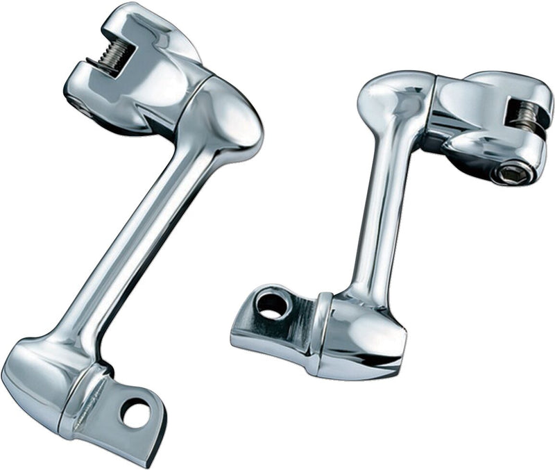 Kuryakyn 2 Inch Adjustable Lockable Offsets With Male Mount Adaptors In Chrome (Pair) #KUR4556