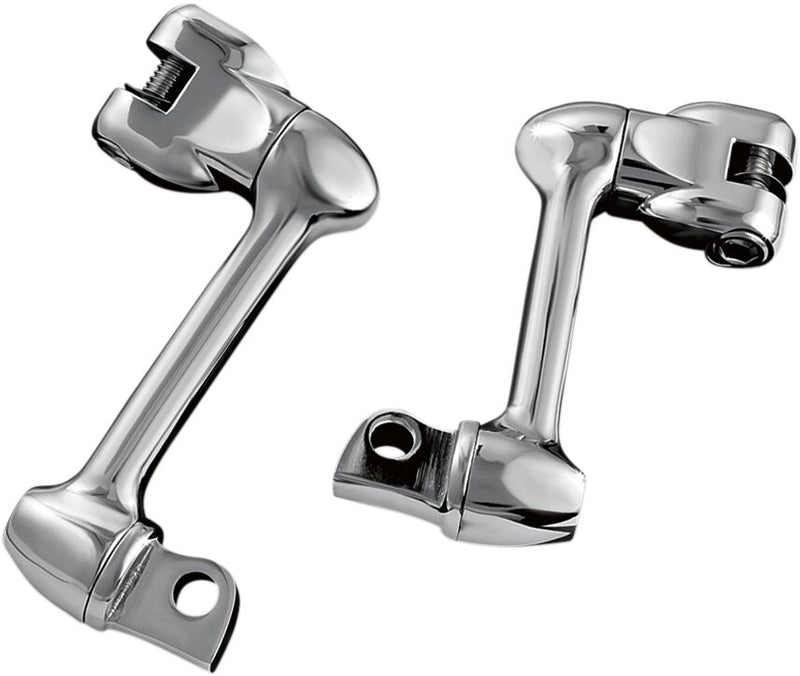 Kuryakyn 4 Inch Adjustable Lockable Offsets With Male Mount Adaptors In Chrome (Pair) #KUR4557