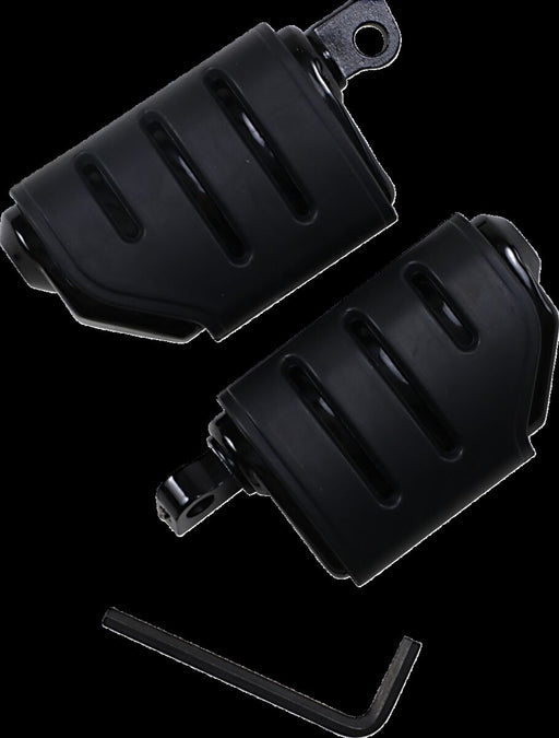 Kuryakyn Trident Dually ISO-Pegs With Male Mount Adaptors In Gloss Black