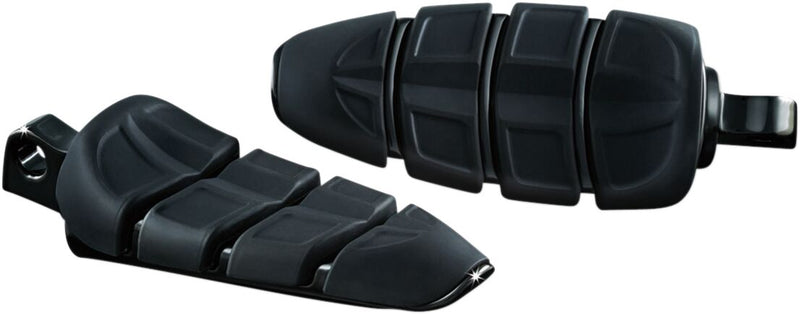 Kuryakyn Kinetic Footpegs With Male Mount Adaptors In Gloss Black #KUR4317