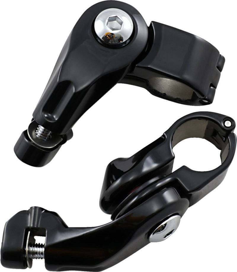 Kuryakyn Tour-Tech Cruise Mounts With Short Arm In Gloss Black #KUR7574