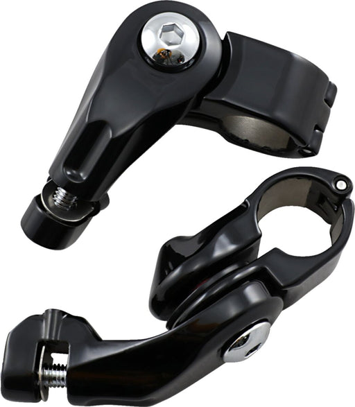 Kuryakyn Tour-Tech Cruise Mounts With Short Arm In Gloss Black