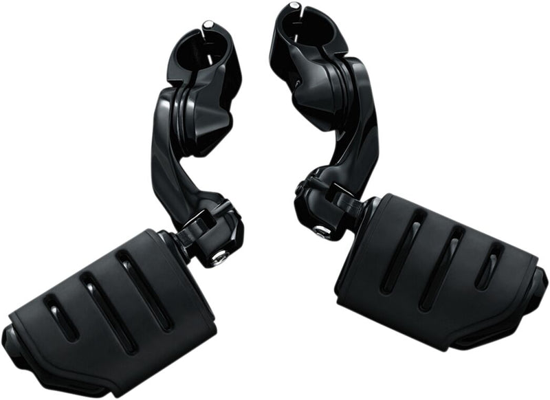 Kuryakyn Tour-Tech Short Arm Cruise Mounts With Trident Dually Pegs In Gloss Black #KUR7583