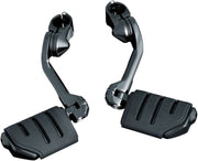 Kuryakyn Tour-Tech Long Arm Cruise Mounts With Trident Dually ISO-Pegs In Gloss Black #KUR7584