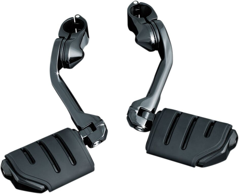Kuryakyn Tour-Tech Long Arm Cruise Mounts With Trident Dually ISO-Pegs In Gloss Black