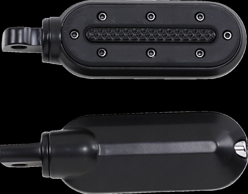 Kuryakyn Heavy Industry Footpegs With Male Mount Adaptors In Satin Black