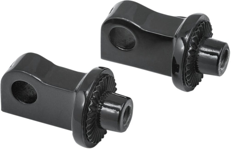 Kuryakyn Front Splined Peg Adaptors For Harley-Davidson Sportster Motorcycles In Gloss Black (Pair) #KUR8886