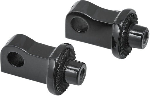 Kuryakyn Front Splined Peg Adaptors For Harley-Davidson Sportster Motorcycles In Gloss Black (Pair)