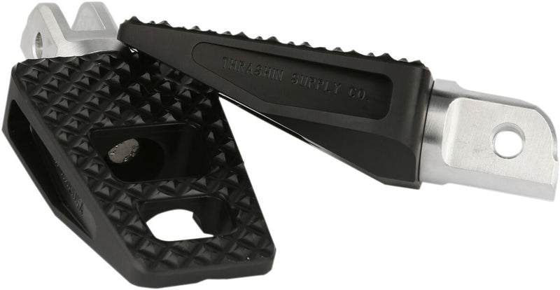 Thrashin Supply Co. Rider Footpegs In Black For 2018-2025 Softail & 2021-2025 Sportster RH Models