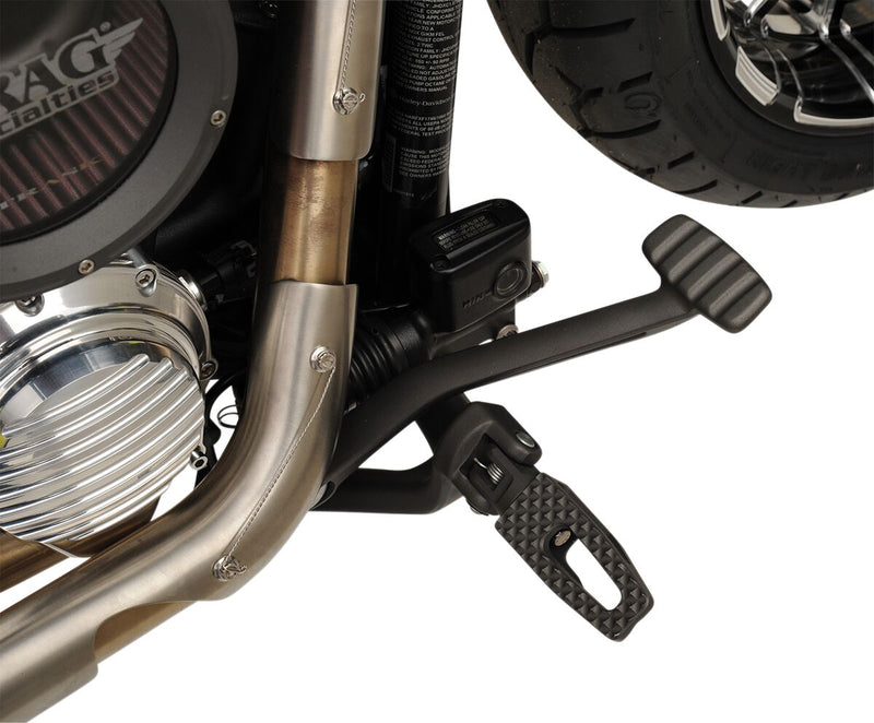 Thrashin Supply Co. Rider Footpegs Slim In Black For 2018-2025 Softail & 2021-2025 Sportster RH Models