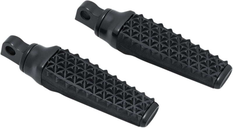 Kuryakyn Thresher Footpegs In Satin Black With Male Mount Adaptors #KUR5953
