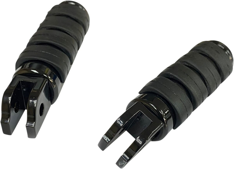 Drag Specialties FML Foot Pegs - Neoprene /  Rubber, Pair, Folding - Black, Large for Harley-Davidson Softail, Dyna & FXR 2018-2026