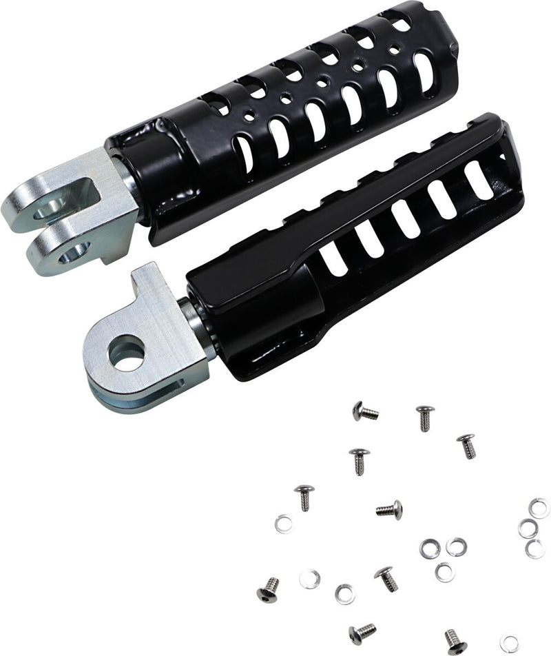 Burly Brand Razorback Foot Pegs Black Powder-Coated Left Right Folding Steel Pair