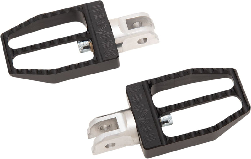 Thrashin Supply Co. Militant Rider Footpegs In Black For 2018-2025 Softail & 2021-2025 Sportster RH Models