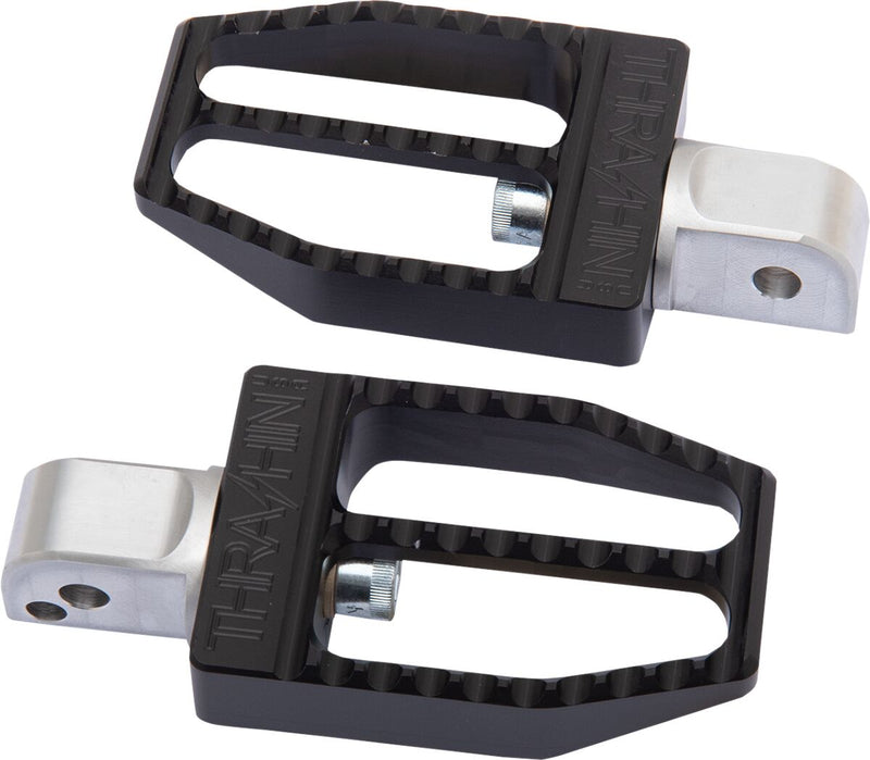 Thrashin Supply Co. Militant Passenger Footpegs In Black For 2018-2025 Softail Models