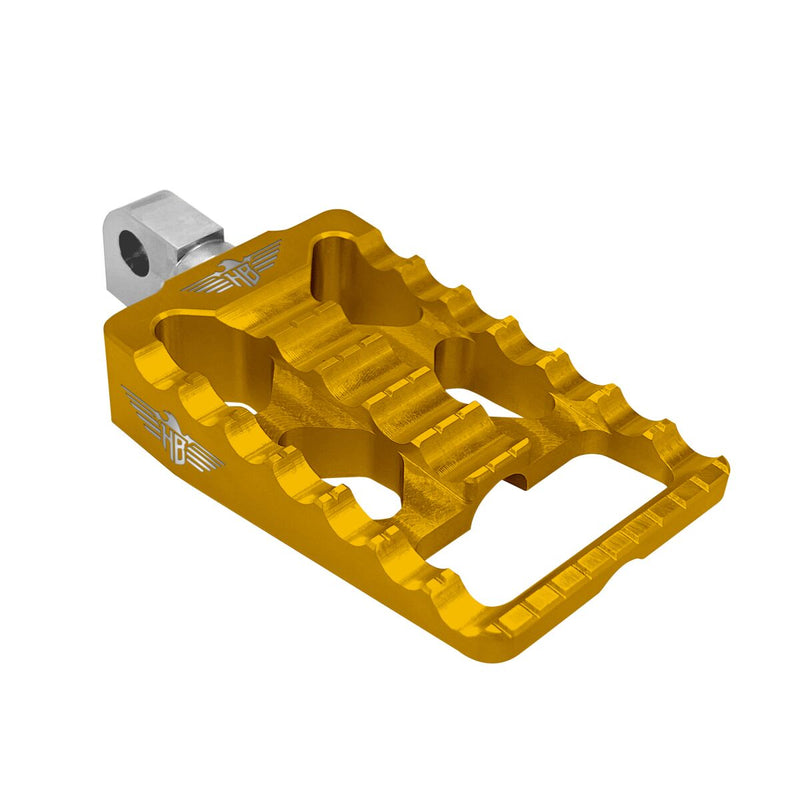 Heinz Bikes MX Driver Footpegs In Gold For Harley-Davidson 2018-2025 Softail & 2021-2025 Sportster RH Models