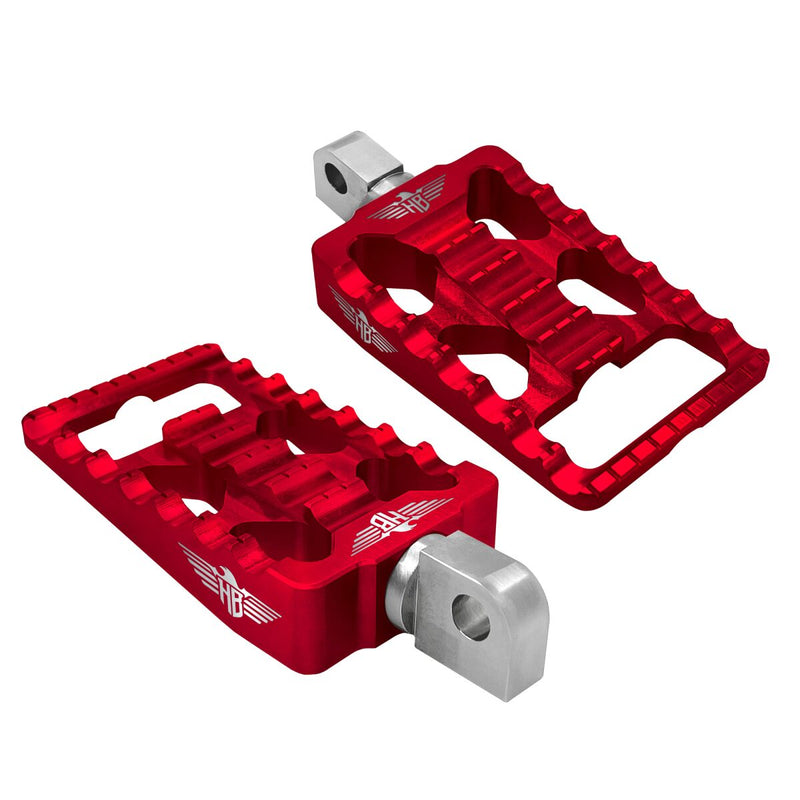 Heinz Bikes MX Driver Footpegs In Red For Harley-Davidson 2018-2025 Softail & 2021-2025 Sportster RH Models