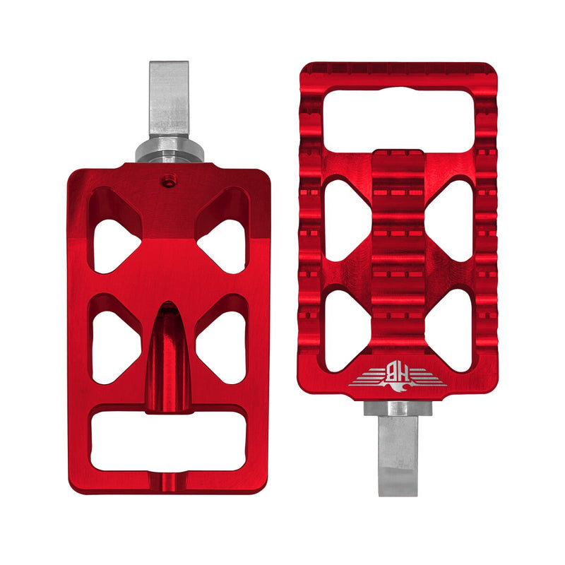 Heinz Bikes MX Driver Footpegs In Red For Harley-Davidson 2018-2025 Softail & 2021-2025 Sportster RH Models