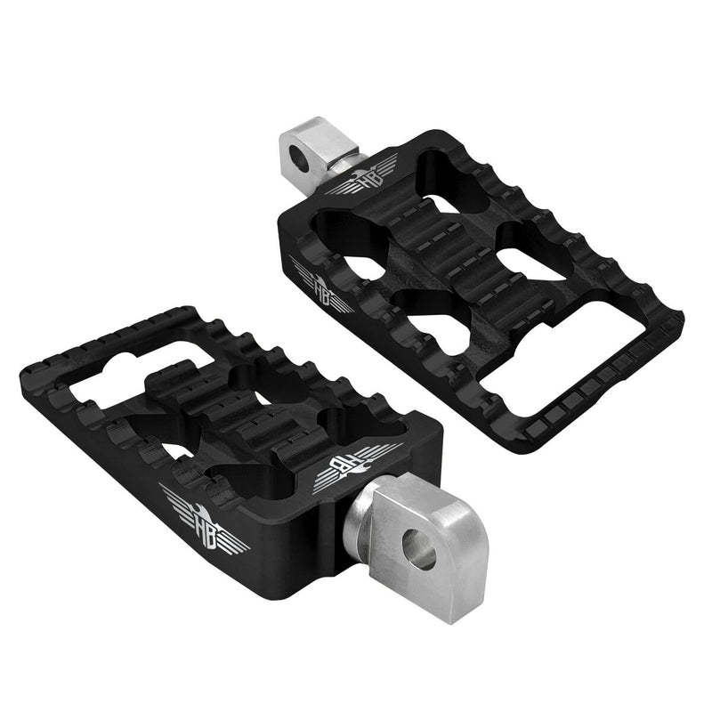 Heinz Bikes MX Passenger Footpegs In Black For Harley-Davidson 2018-2025 Softail & 2021-2025 Sportster RH Models