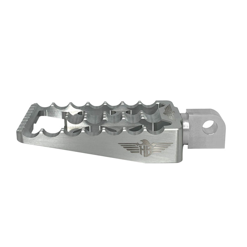 Heinz Bikes MX Driver/Passenger Footpegs In Silver For Harley-Davidson 1991-2017 Dyna, 1981-2022 Sportster & 1984-2017 Softail Models