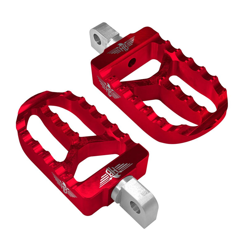 Heinz Bikes MX Driver Footpegs In Red For Harley-Davidson 2018-2025 Softail & 2021-2025 Sportster RH Models