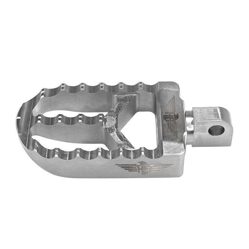Heinz Bikes MX Driver Footpegs In Silver For Harley-Davidson 2018-2025 Softail & 2021-2025 Sportster RH Models
