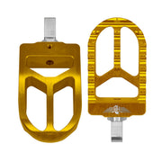 Heinz Bikes MX Passenger Footpegs In Gold For Harley-Davidson 2018-2025 Softail & 2021-2025 Sportster RH Models