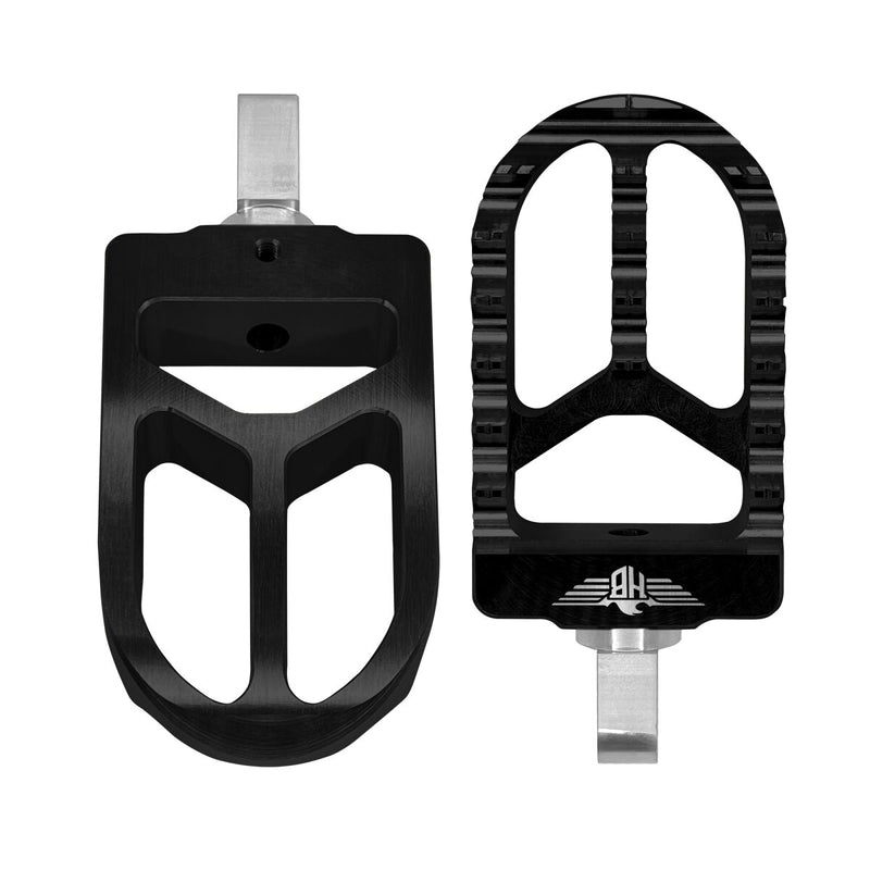 Heinz Bikes MX Driver/Passenger Footpegs In Black For Harley-Davidson 1991-2017 Dyna, 1981-2022 Sportster & 1984-2017 Softail Models