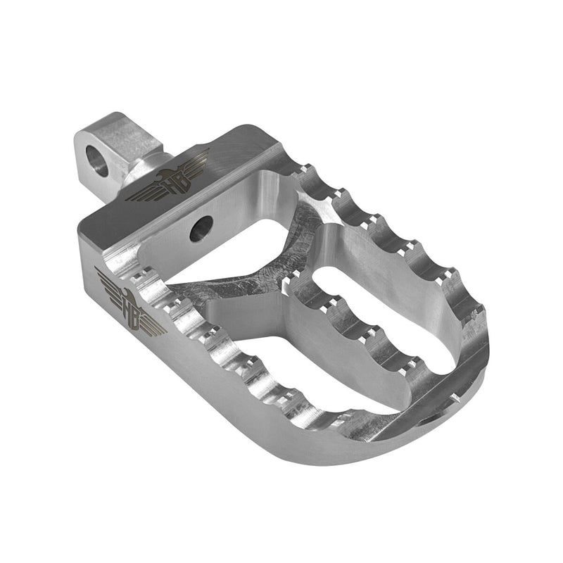 Heinz Bikes MX Driver/Passenger Footpegs In Silver For Harley-Davidson 1991-2017 Dyna, 1981-2022 Sportster & 1984-2017 Softail Models