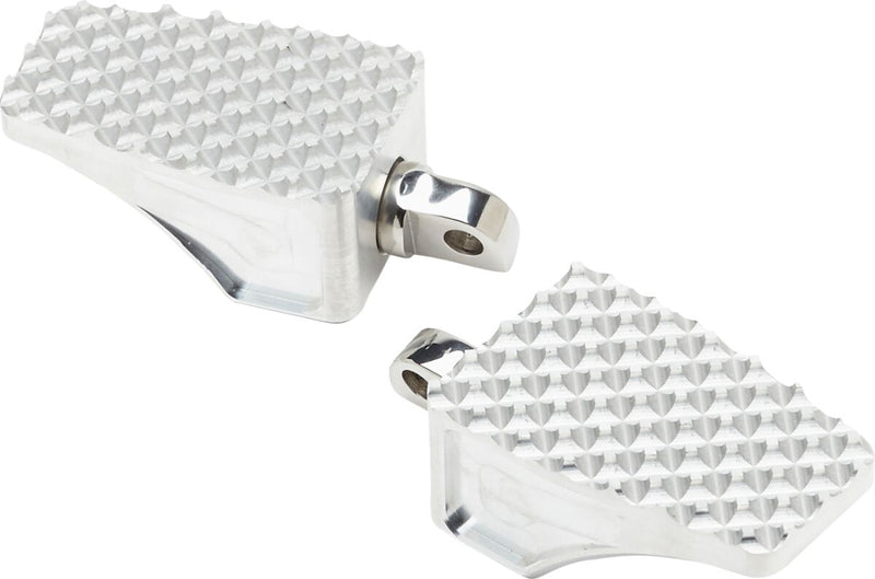 LA Choppers County Line Foot Pegs Raw Silver Front Rear Billet Aluminium Pair