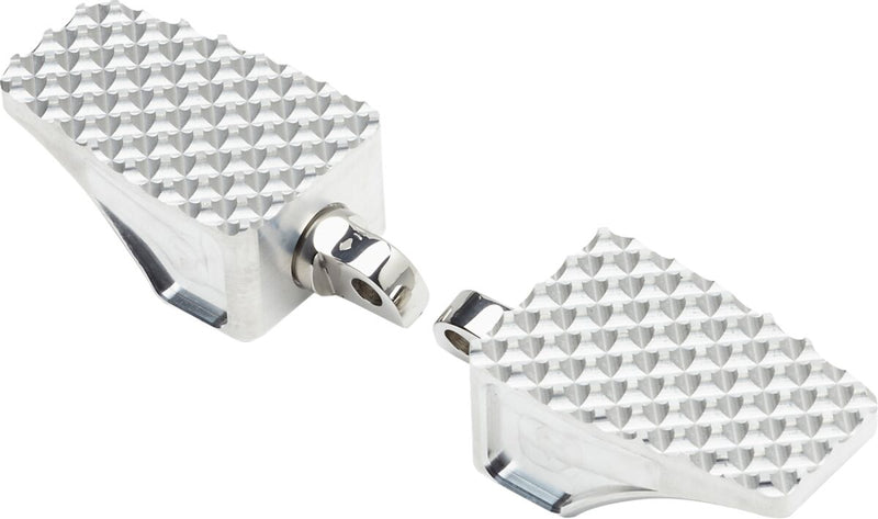 LA Choppers County Line Foot Pegs Raw Silver Front Rear Billet Aluminium Pair #LA-P100-00