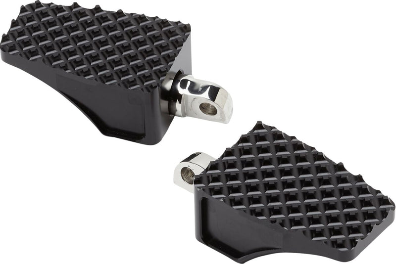 LA Choppers County Line Foot Pegs Anodised Black Front Billet Aluminium Pair #LA-P100-01B